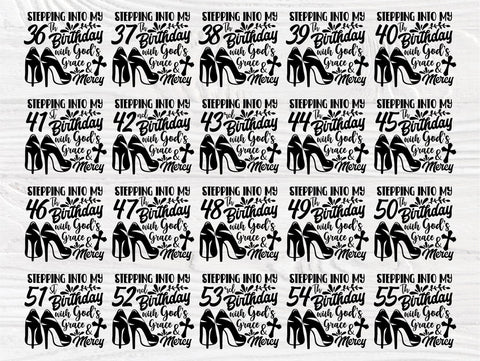 16th to 75th Birthday Girl SVG, High Heel Svg SVG TonisArtStudio 