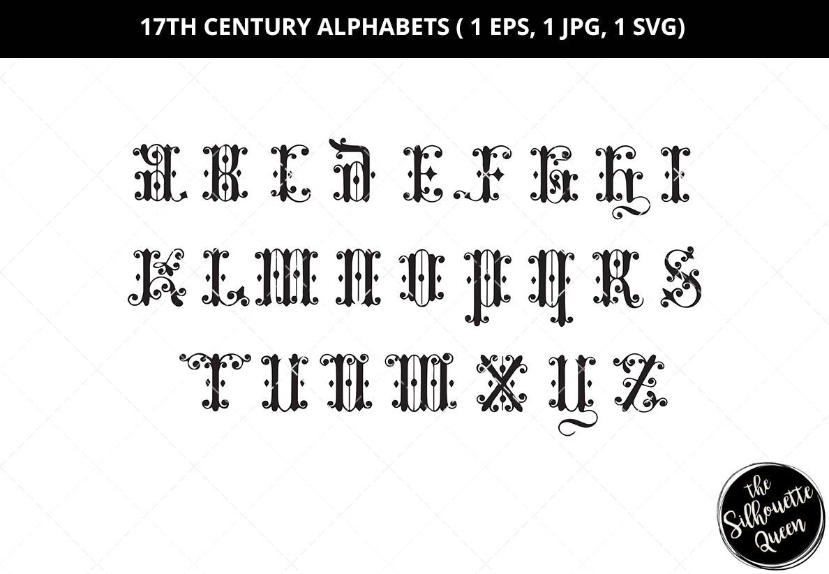old english font letters, gothic alphabet free svg files - SVG Heart