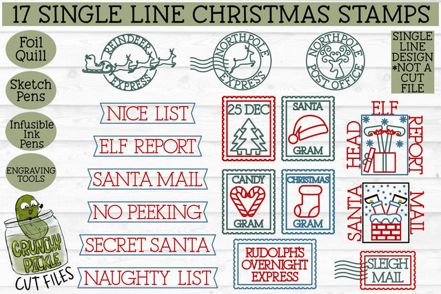 17 Foil Quill Christmas Stamps SVG Crunchy Pickle 