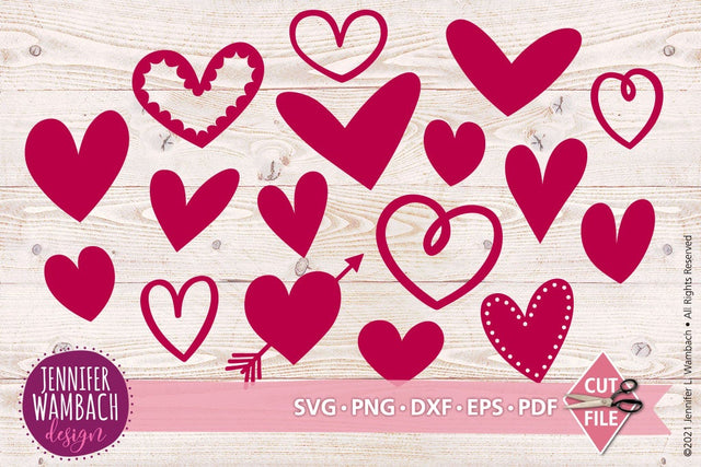 17 Hearts Bundle SVG Jennifer Wambach Design 
