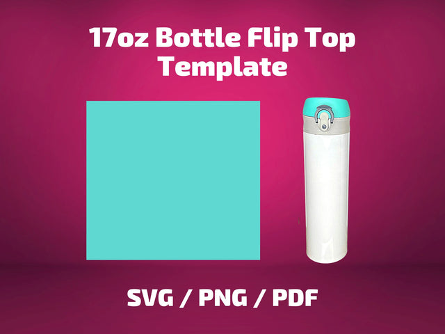 17 oz Flip Top Bottle tumbler template for sublimation SVG BambinaCreations 