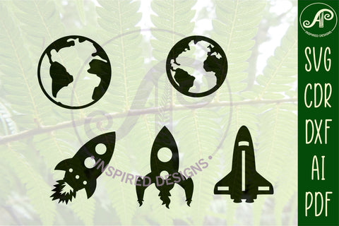 17 Space theme cut out designs, laser cut file, shapes. SVG SVG APInspireddesigns 