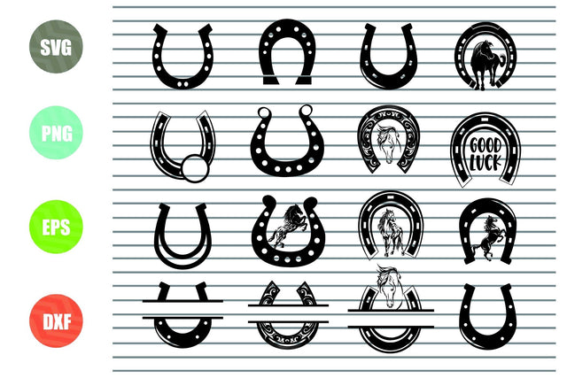 17 Styles HORSESHOE SVG, Horse Shoe svg, Western svg, Horse svg, Cowboy SVG, clipart, decal, stencil, vinyl, cut file, silhouette, iron on SVG Artstoredigital 