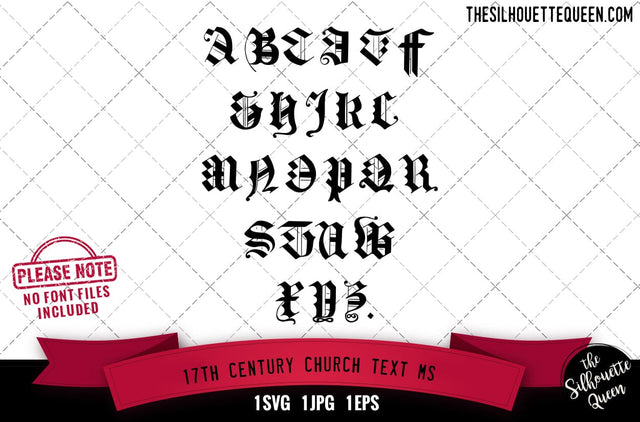 17th Century. Church Text. MS alphabets - ABC letters SVG Loveleen Kaur 