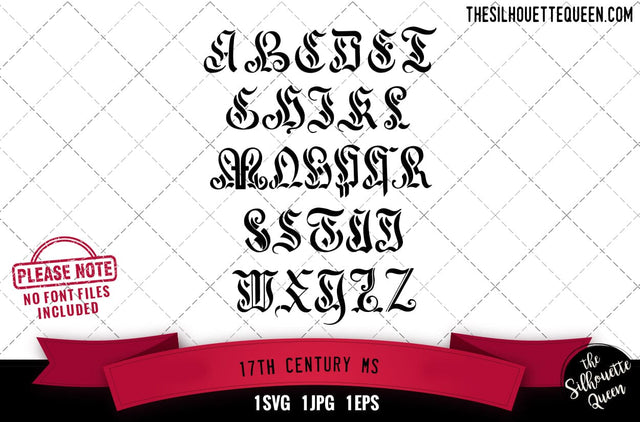 17th Century. MS alphabets - ABC letters SVG Loveleen Kaur 