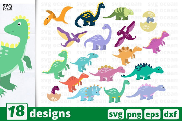 18 Dinosaurs designs cricut svg SVG SvgOcean 
