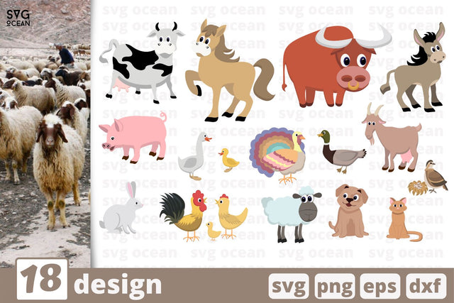 18 Farm animals designs cricut svg SVG SvgOcean 
