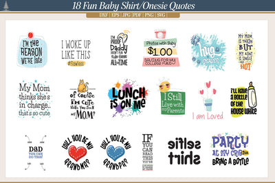 18 Fun Baby Quotes SVG AfterTenDesign 