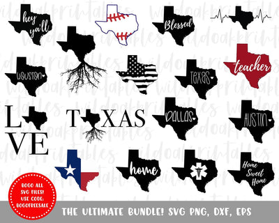18 texas svg bundle, austin Texas svg, Dallas Texas svg, nurse svg, teacher svg, texas svg, texas flag svg, texas roots svg bundle SVG WildOakSVG 