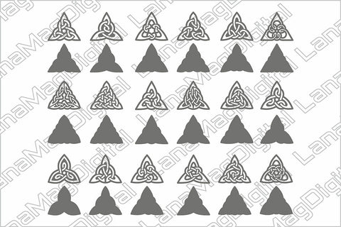 18 Triangle Celtic knot layered earrings svg Leather Jewelry Irish decor SVG LanaMagDigital 