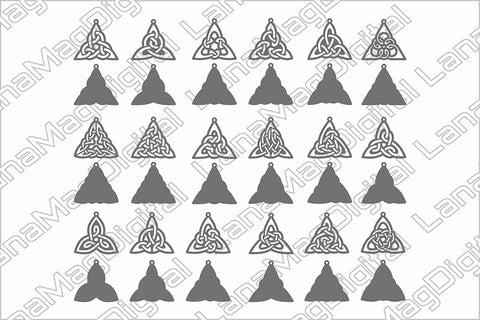 18 Triangle Celtic knot layered earrings svg Leather Jewelry Irish decor SVG LanaMagDigital 