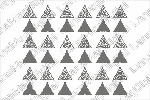 18 Triangle Celtic knot layered earrings svg Leather Jewelry Irish decor SVG LanaMagDigital 