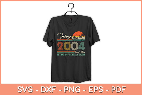 18 Year Old Gift Boys Girls Vintage 2004 18th Birthday Retro Svg File SVG Helal 