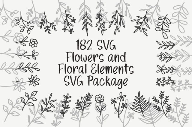 182 SVG Flowers and Floral Elements | SVG Package SVG Masyafi Studio 