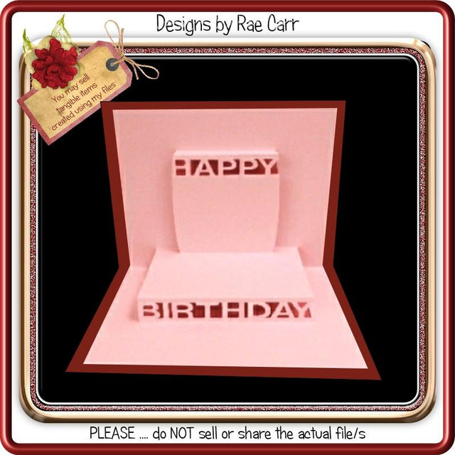 183 Happy Birthday Pop Up Insert SVG Designs by Rae 