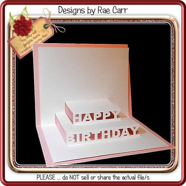184 Happy Birthday Pop Up Insert SVG Designs by Rae 