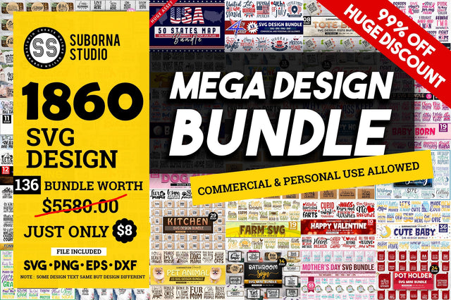1860+ SVG DESIGN THE Mega BUNDLE SVG Designangry 