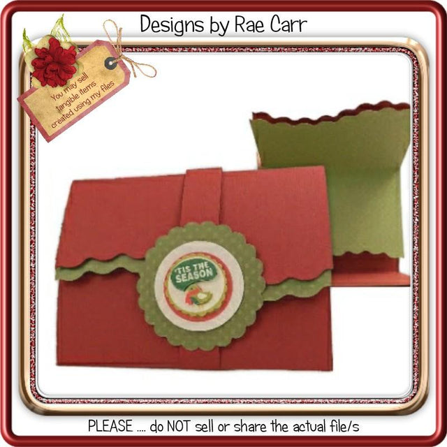 187 Scalloped Folded Card with Band SVG Designs by Rae 