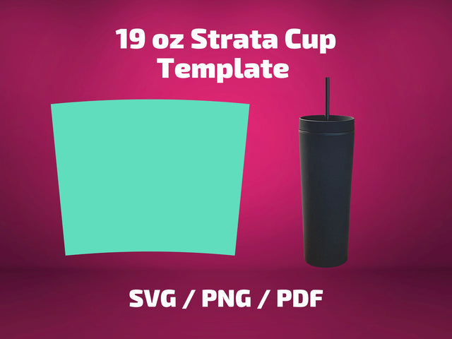 19 oz Matte Black Cup tumbler template for sublimation SVG BambinaCreations 