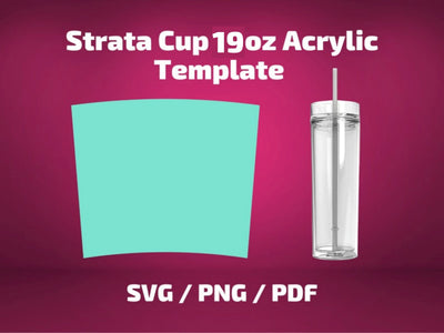 19 oz Strata cup Acrylic tumbler template for sublimation SVG BambinaCreations 