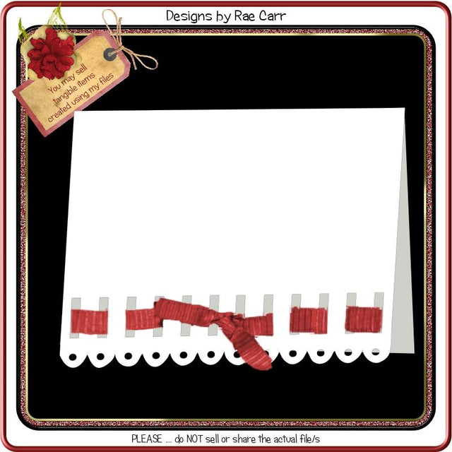 195 Border Ribbon Edge Card SVG Designs by Rae 