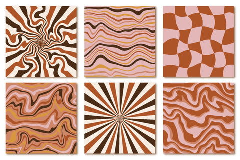 1970 Retro Groovy Digital Papers 18 Backgrounds Digital Pattern Tori card store 