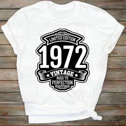 1972 Birthday , 50th Birthday SVG, Limited Edition, Aged to Perfection, Classic Birthday Shirt,Svg File for Cricut, Ai, Png, Dxf. Eps SVG DiamondDesign 
