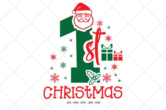 1s Christmas Svg, My 1st Christmas, 1st Christmas Shirt, Baby First Christmas Svg, Christmas Eve Gift, Grandparent Present SVG SVG Digital Designer 