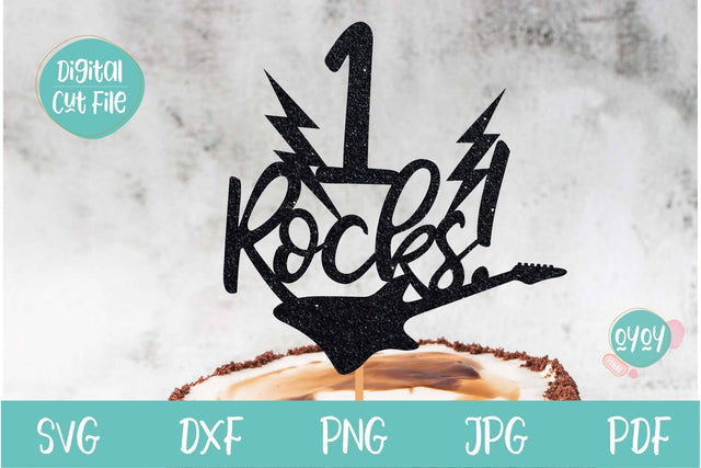 1st Birthday Cake Topper SVG | 1Rocks SVG for Boy Birthday SVG OyoyStudioDigitals 