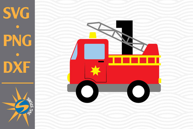 1st Birthday Fire Truck SVG, PNG, DXF Digital Files Include SVG SVGStoreShop 