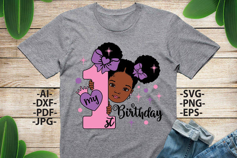 1st Birthday Svg, First Birthday Svg, It's My 1st Birthday, Birthday Girl Svg, Afro Birthday, Black Girl Magic, African American, Cut File SVG 1uniqueminute 