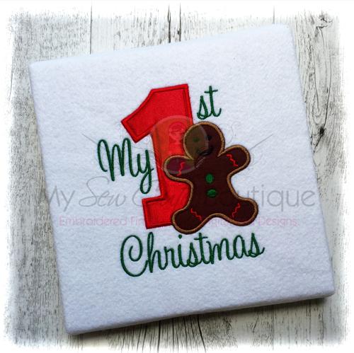 1st Christmas Applique Designs Machine Baby Embroidery Files - Applique Downloads - Holiday Appliques - 8 Sizes - Instant Download Embroidery/Applique My Sew Cute Boutique 