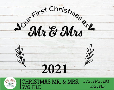 1st Christmas Mr and Mrs bauble decal,wedding in SVG,PNG,DXF SVG Redearth and gumtrees 