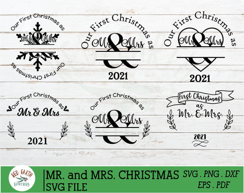 1st Christmas Mr and Mrs bauble decal,wedding in SVG,PNG,DXF SVG Redearth and gumtrees 