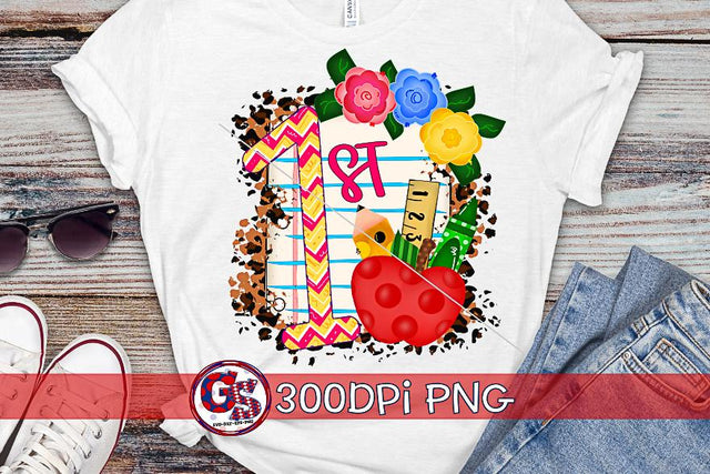 1st Grade Back To School PNG for Sublimation Sublimation Greedy Stitches 