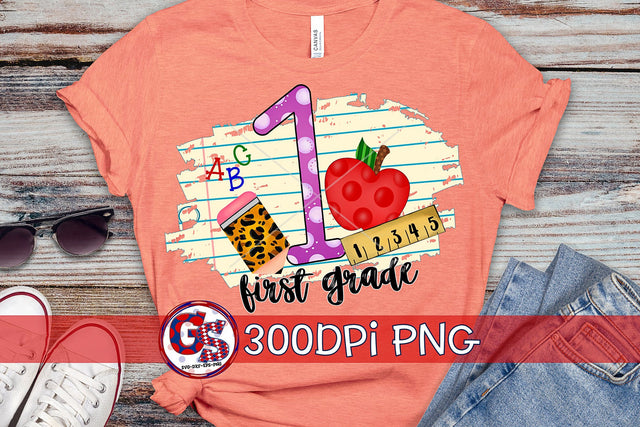 1st Grade Back To School PNG for Sublimation Sublimation Greedy Stitches 