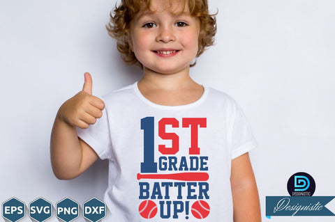 1st grade Batter up, Back to School SVG SVG DESIGNISTIC 