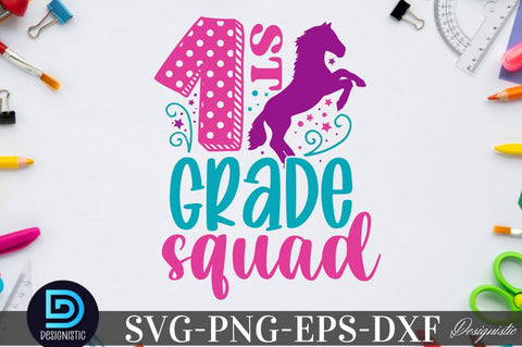 1st grade squad, Back to School SVG SVG DESIGNISTIC 