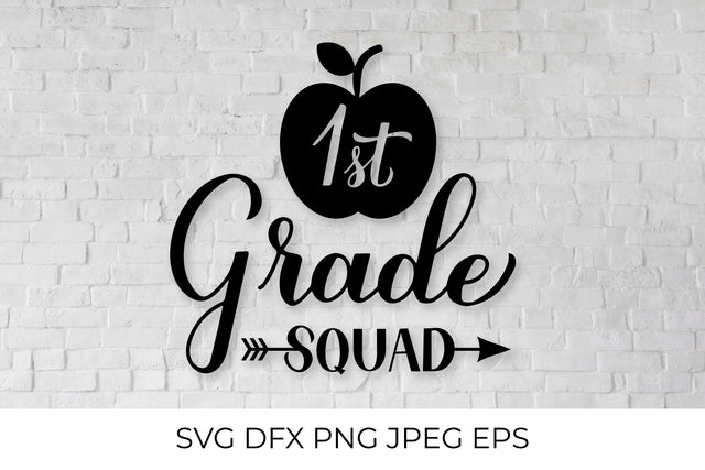 1st Grade squad calligraphy lettering. First day of school SVG SVG LaBelezoka 