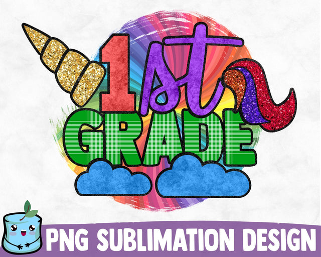 1st Grade Unicorn Sublimation Design Sublimation MintyMarshmallows 