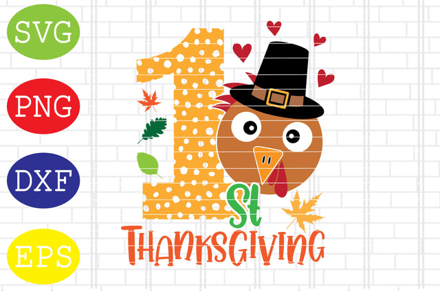 1st Thanksgiving Svg, Turkey Face Svg, Thanksgiving Svg, Welcome Fall Svg, Hello Fall Svg, Pumpkin Svg, Autumn Svg SVG DigitalSvgFiles 