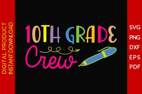 1st To 12th Grade Crew Back To School SVG Bundle Cutting And Printable File SVG Creativedesigntee 