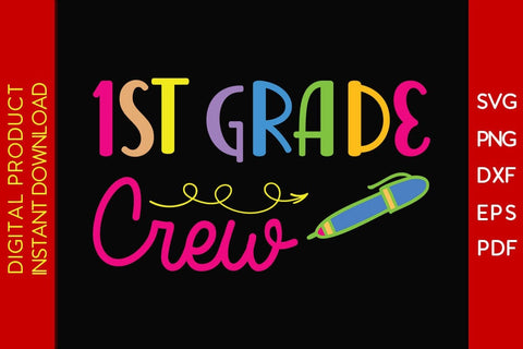 1st To 12th Grade Crew Back To School SVG Bundle Cutting And Printable File SVG Creativedesigntee 
