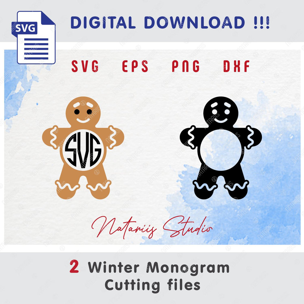 2 Funny Winter Holidays Monogram SVG Cut files. - So Fontsy