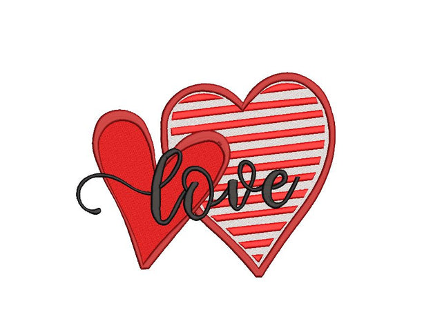 2 Hearts Valentine Machine Embroidery Design Embroidery/Applique DESIGNS Canada Embroidery 