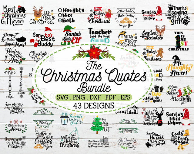 2 in 1 Christmas quotes bundle SVG,winter holiday decal svg SVG Redearth and gumtrees 