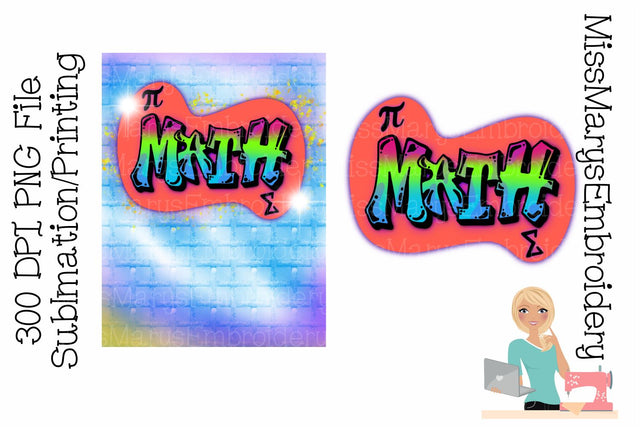 2 Math Sublimation Designs | 300 DPI PNG File Sublimation MissMarysEmbroidery 