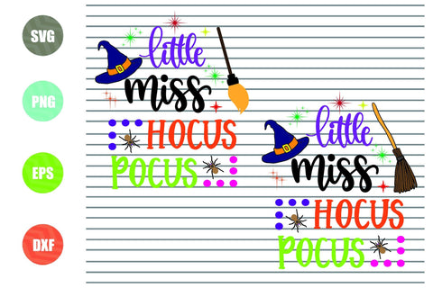 2 Styles Little Miss Hocus Pocus - Halloween SVG PNG DXF EPS Cut Files SVG Artstoredigital 