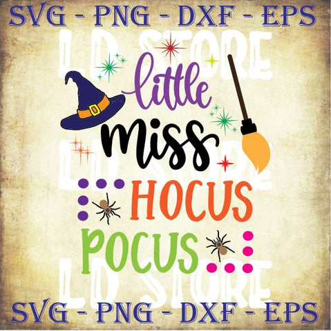 2 Styles Little Miss Hocus Pocus - Halloween SVG PNG DXF EPS Cut Files SVG Artstoredigital 