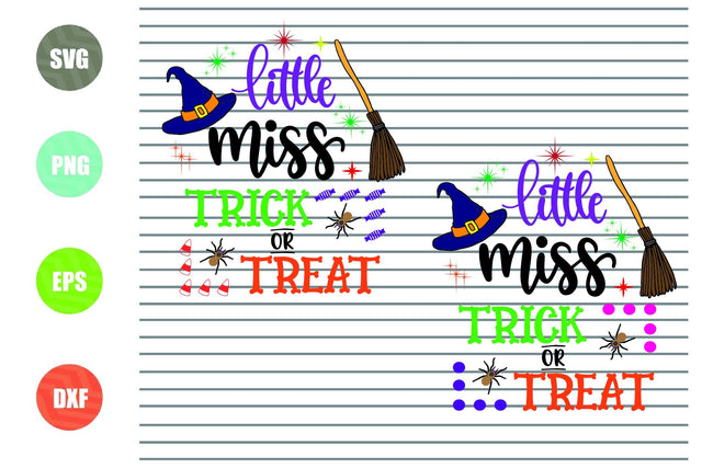 2 Styles Little Miss Trick or Treat - Halloween SVG PNG DXF EPS Cut Files SVG Artstoredigital 